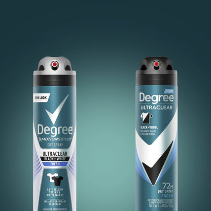 Degree Men Antiperspirant Spray Black + White 3 Count - Instantly Dry Spray Deodorant, 3.8 oz Each Avelisse