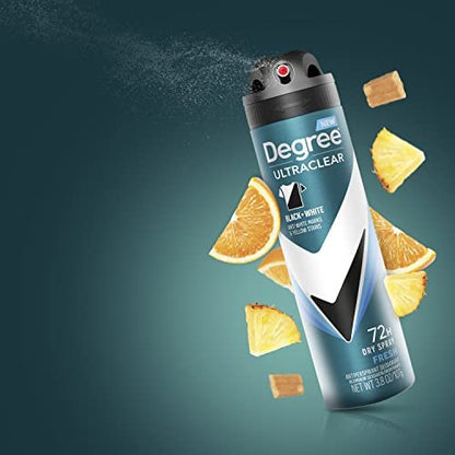 Degree Men Antiperspirant Spray Black + White 3 Count - Instantly Dry Spray Deodorant, 3.8 oz Each Avelisse