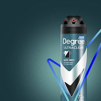 Degree Men Antiperspirant Spray Black + White 3 Count - Instantly Dry Spray Deodorant, 3.8 oz Each Avelisse