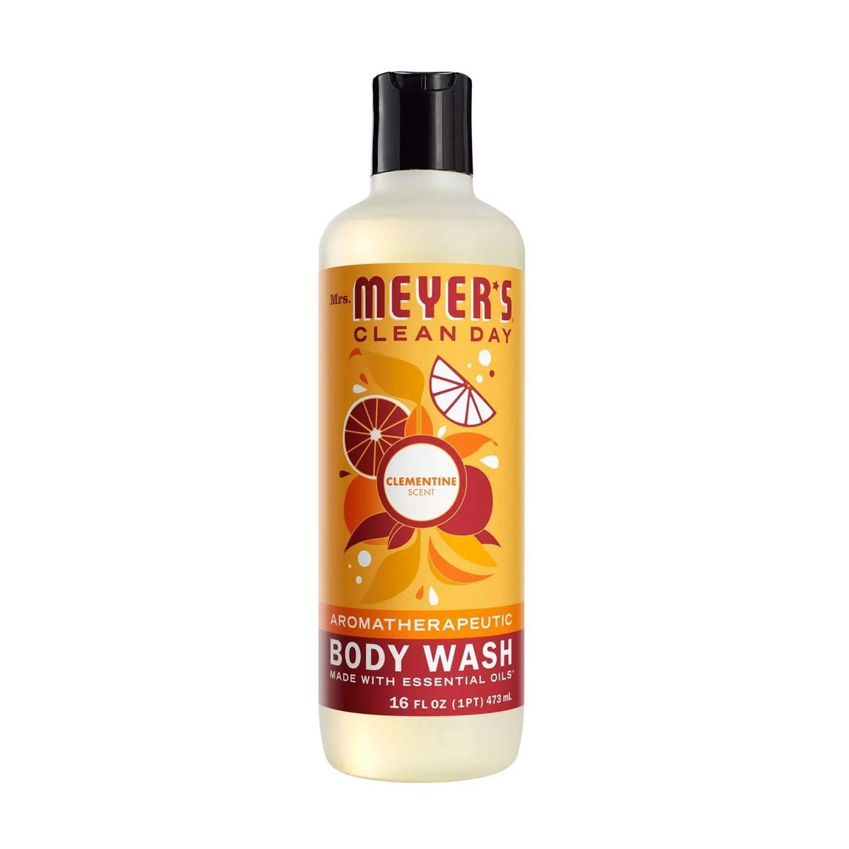 Mrs. Meyer's Clean Day Clementine Body Wash, 16 oz - Gentle & Aromatic - görsel 1