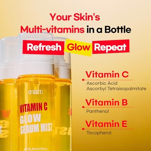 O!GETi Vitamin C Glow Serum Mist - Hydrating & Brightening Facial Mist with Jeju Green Tangerine & Niacinamide, Hypoallergenic Face Spray for Glowing Skin, 2.7 fl.oz Avelisse