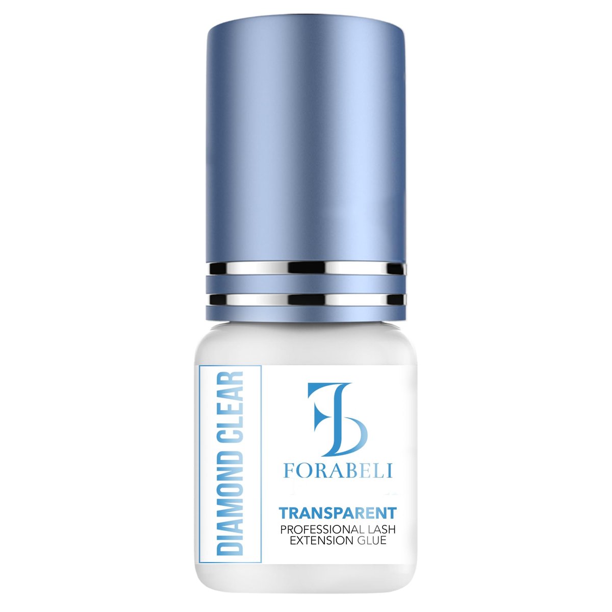 Forabeli Diamond Clear Eyelash Extension Glue – Transparent Lash Adhesive, 1-2 Second Fast Dry, 6 Weeks Retention, for Colored & Brown Lashes, 5ml Avelisse