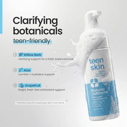 Gentle Foaming Teen Skin Face Wash – Natural Non-Toxic Acne Prevention for Teens, Preteens & Kids | 5 oz