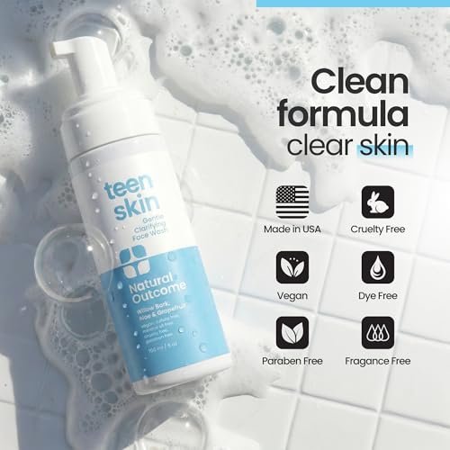 Gentle Foaming Teen Skin Face Wash – Natural Non-Toxic Acne Prevention for Teens, Preteens & Kids | 5 oz - görsel 10