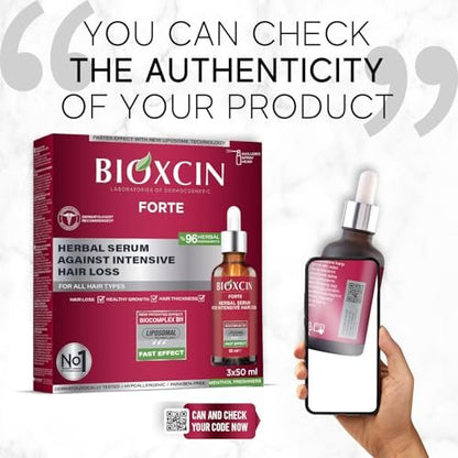 BIOXCIN Anti-Hair Loss Hair Growth Serum with Biotin & Keratin – Nourishing Scalp Treatment for Thinning, Weak & Damaged Hair – Stronger, Thicker, Fuller Hair – Daily Use for Men & Women – 3 x 50 ML