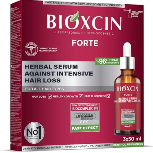 BIOXCIN Anti-Hair Loss Hair Growth Serum with Biotin & Keratin – Nourishing Scalp Treatment for Thinning, Weak & Damaged Hair – Stronger, Thicker, Fuller Hair – Daily Use for Men & Women – 3 x 50 ML - görsel 2