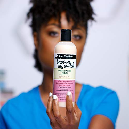 Aunt Jackie's Curls and Coils Knot On My Watch Instant Hair Detangling Therapy, 16 oz - Shea Butter Enriched for Natural Curls, Coils, and Waves - görsel 6