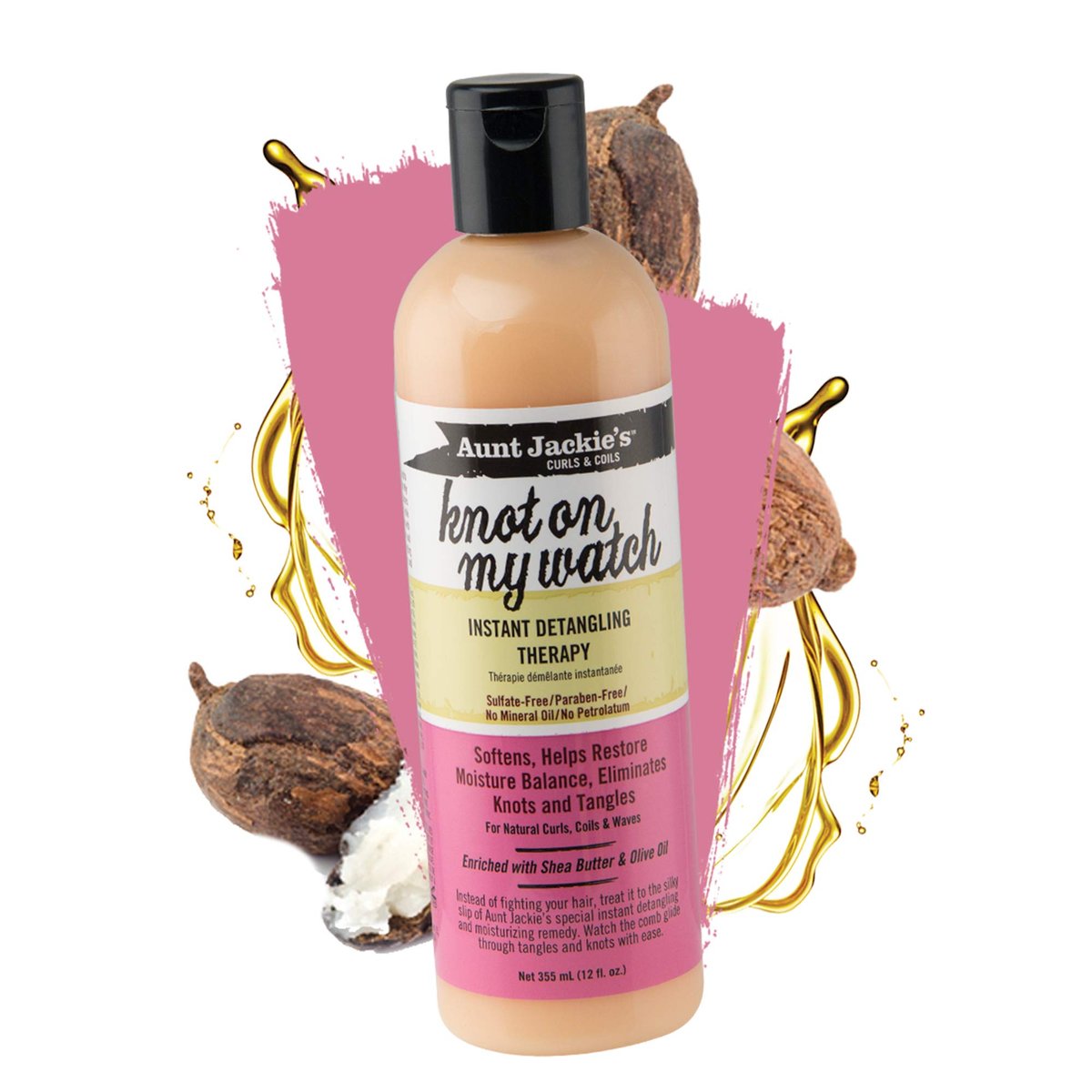 Aunt Jackie's Curls and Coils Knot On My Watch Instant Hair Detangling Therapy, 16 oz - Shea Butter Enriched for Natural Curls, Coils, and Waves - görsel 3