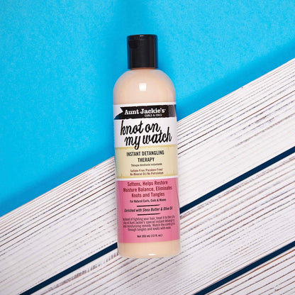 Aunt Jackie's Curls and Coils Knot On My Watch Instant Hair Detangling Therapy, 16 oz - Shea Butter Enriched for Natural Curls, Coils, and Waves