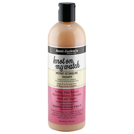 Aunt Jackie's Curls and Coils Knot On My Watch Instant Hair Detangling Therapy, 16 oz - Shea Butter Enriched for Natural Curls, Coils, and Waves