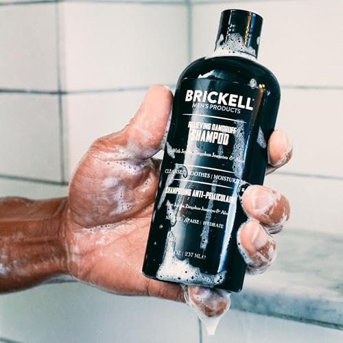 Brickell Men's Relieving Dandruff Shampoo for Men - Natural & Organic, Soothes and Eliminates Dandruff with Ziziphus Joazeiro, Aloe and Jojoba Oil (8 oz) - görsel 4