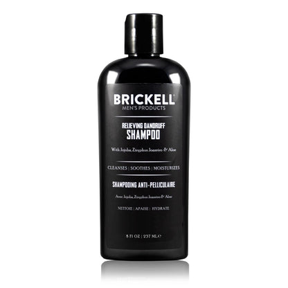 Brickell Men's Relieving Dandruff Shampoo for Men - Natural & Organic, Soothes and Eliminates Dandruff with Ziziphus Joazeiro, Aloe and Jojoba Oil (8 oz)