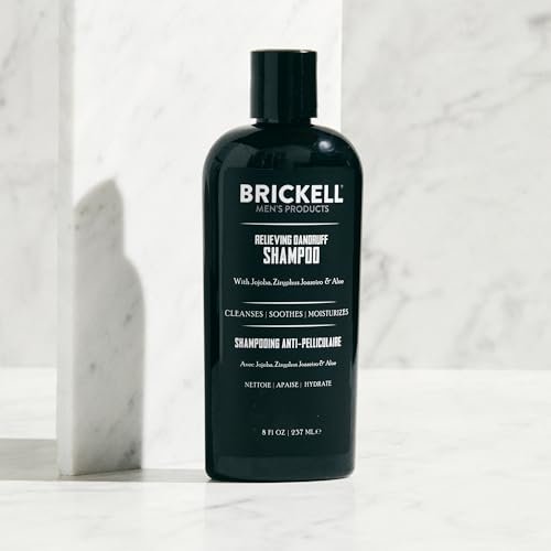 Brickell Men's Relieving Dandruff Shampoo for Men - Natural & Organic, Soothes and Eliminates Dandruff with Ziziphus Joazeiro, Aloe and Jojoba Oil (8 oz) - görsel 6