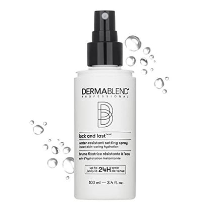Dermablend Lock and Last Water-Resistant Setting Spray - Lightweight Natural Finish with Witch Hazel, 3.4 Fl Oz Avelisse
