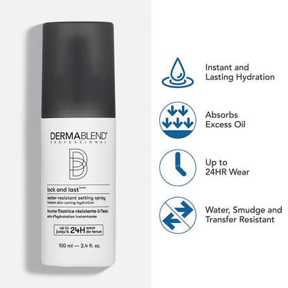 Dermablend Lock and Last Water-Resistant Setting Spray - Lightweight Natural Finish with Witch Hazel, 3.4 Fl Oz Avelisse