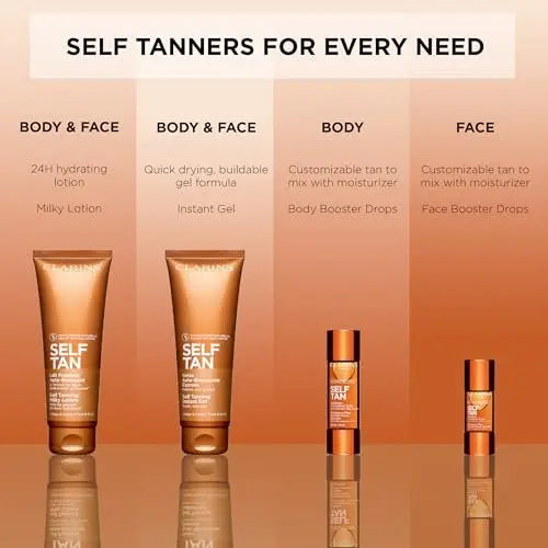 Clarins Self Tanning Face Booster - Natural, Buildable Tan Drops for Face, 0.5 Oz Avelisse