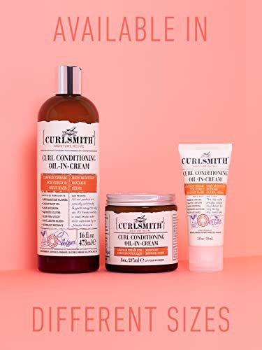 CURLSMITH Curl Conditioning Oil in Cream – Vegan Leave-In Conditioner for Curly & Coily Hair, Trial/Travel Size (2 fl oz)