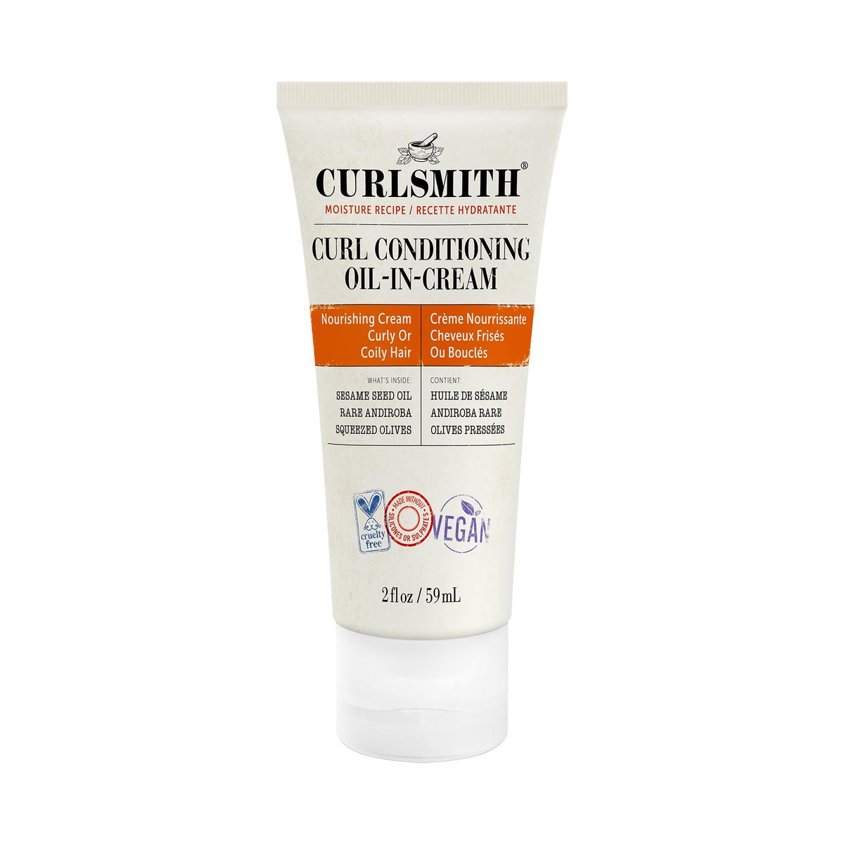 CURLSMITH Curl Conditioning Oil in Cream – Vegan Leave-In Conditioner for Curly & Coily Hair, Trial/Travel Size (2 fl oz) - görsel 1