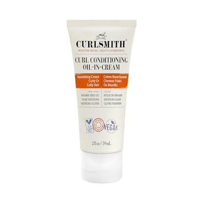CURLSMITH Curl Conditioning Oil in Cream – Vegan Leave-In Conditioner for Curly & Coily Hair, Trial/Travel Size (2 fl oz)