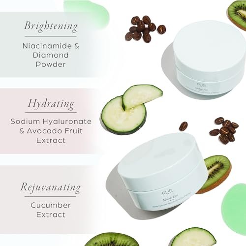 PÜR MINERALS Hydrogel Rejuvenating Under Eye Patches - Mellow Eyes - Hydrates, Plumps & Brightens - Hemp Seed Oil, Green Tea Extract, Kiwi Fruit Extract - Cruelty & Gluten Free - 30 Pairs Avelisse