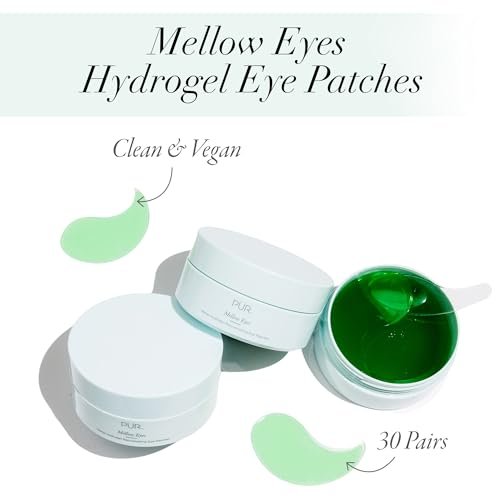 PÜR MINERALS Hydrogel Rejuvenating Under Eye Patches - Mellow Eyes - Hydrates, Plumps & Brightens - Hemp Seed Oil, Green Tea Extract, Kiwi Fruit Extract - Cruelty & Gluten Free - 30 Pairs Avelisse