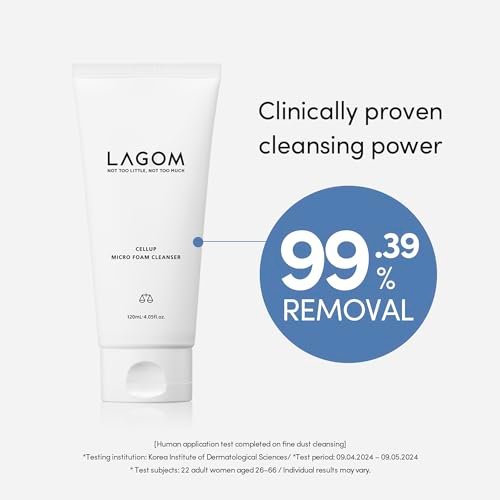 LAGOM Cellup Micro Foam Cleanser – Hydrating Deep Cleansing Face Wash with Dense Micro Bubbles, Korean Makeup Remover, 4.05 Fl Oz Avelisse