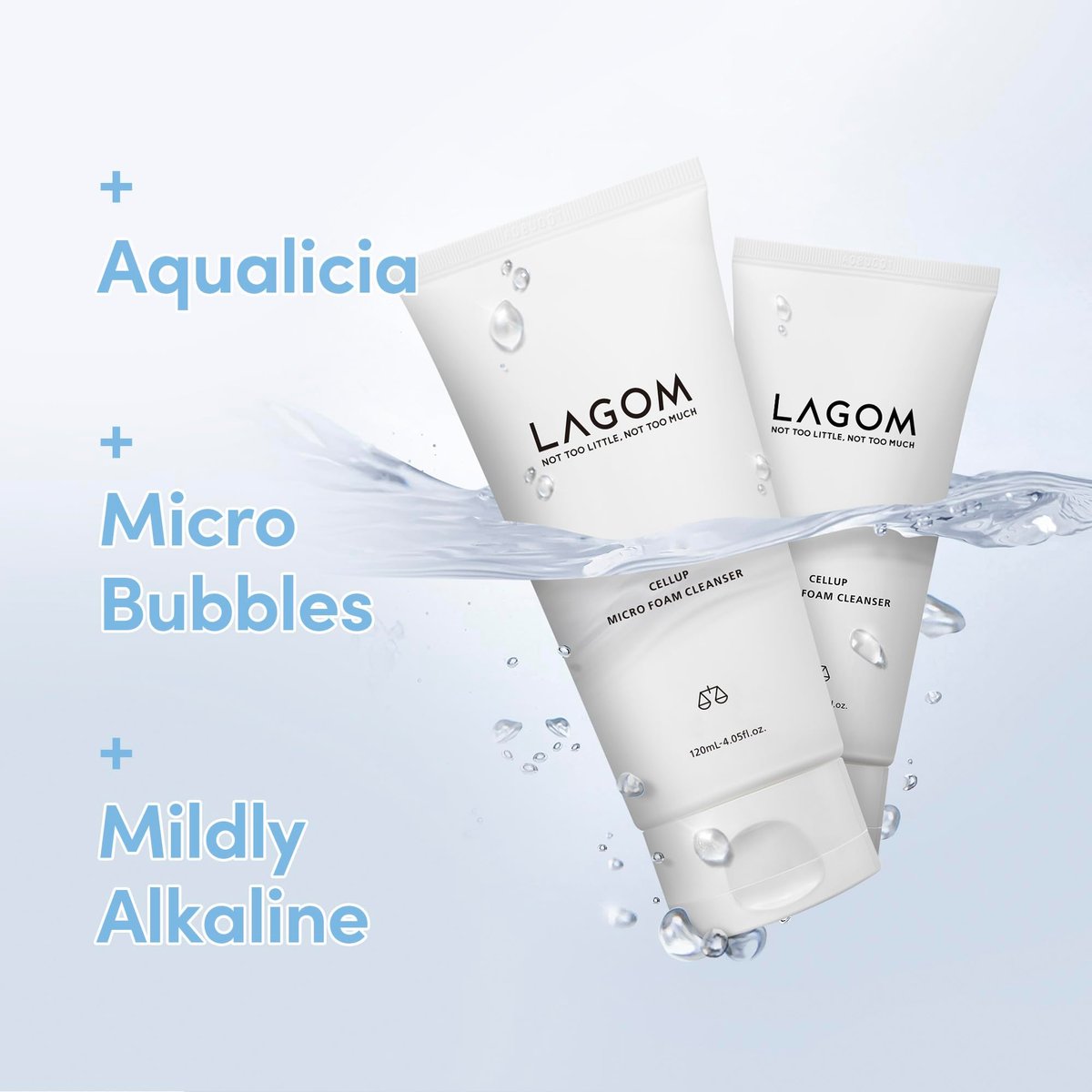 LAGOM Cellup Micro Foam Cleanser – Hydrating Deep Cleansing Face Wash with Dense Micro Bubbles, Korean Makeup Remover, 4.05 Fl Oz Avelisse