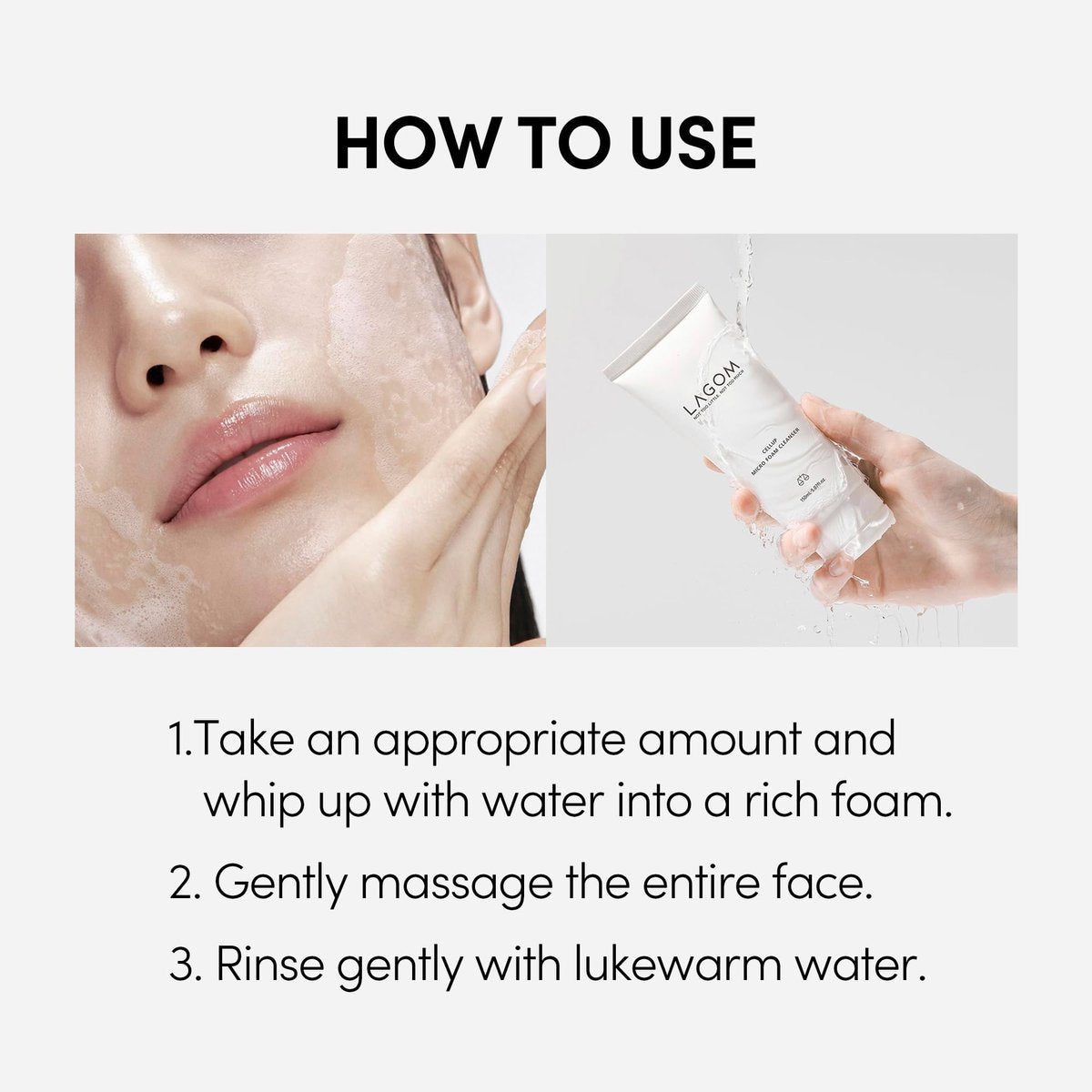 LAGOM Cellup Micro Foam Cleanser – Hydrating Deep Cleansing Face Wash with Dense Micro Bubbles, Korean Makeup Remover, 4.05 Fl Oz Avelisse