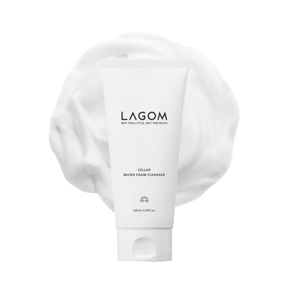 LAGOM Cellup Micro Foam Cleanser – Hydrating Deep Cleansing Face Wash with Dense Micro Bubbles, Korean Makeup Remover, 4.05 Fl Oz Avelisse