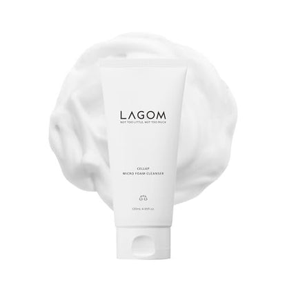 LAGOM Cellup Micro Foam Cleanser – Hydrating Deep Cleansing Face Wash with Dense Micro Bubbles, Korean Makeup Remover, 4.05 Fl Oz Avelisse