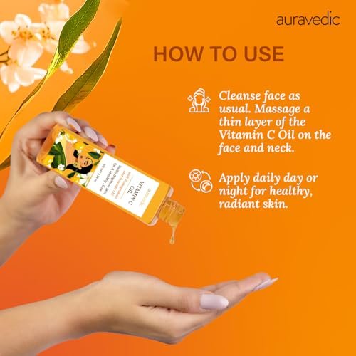 Auravedic Vitamin C Face Oil with Rosehip, Avocado & Vitamin E – Natural Organic Moisturizer for Soft, Smooth Skin, 3.38 Fl Oz - görsel 12