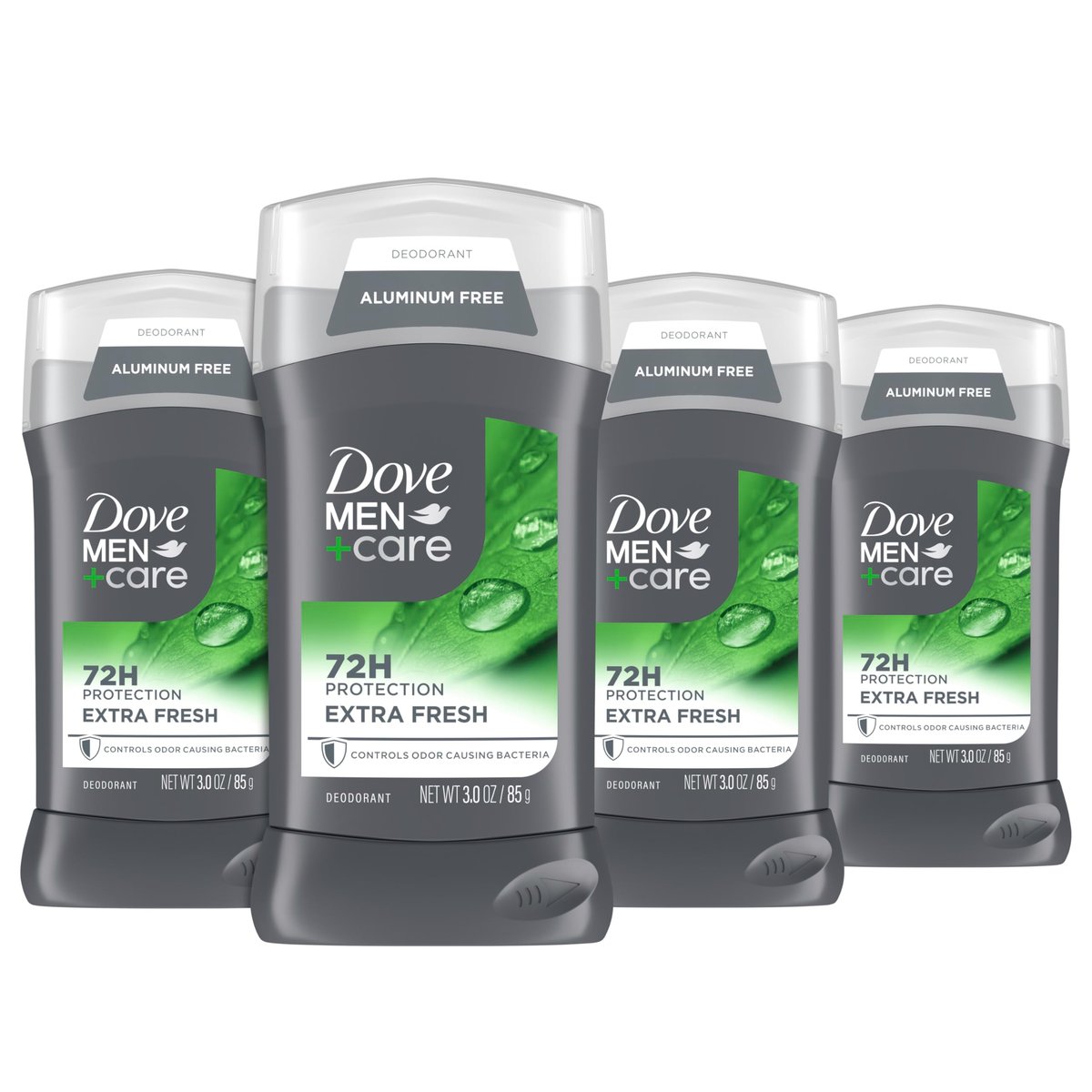 Dove Men+Care Extra Fresh Aluminum Free Deodorant Stick, 72-Hour Odor Protection, 3 oz (Pack of 4) Avelisse