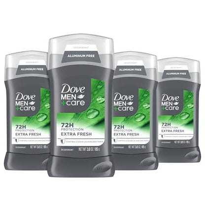 Dove Men+Care Extra Fresh Aluminum Free Deodorant Stick, 72-Hour Odor Protection, 3 oz (Pack of 4) Avelisse
