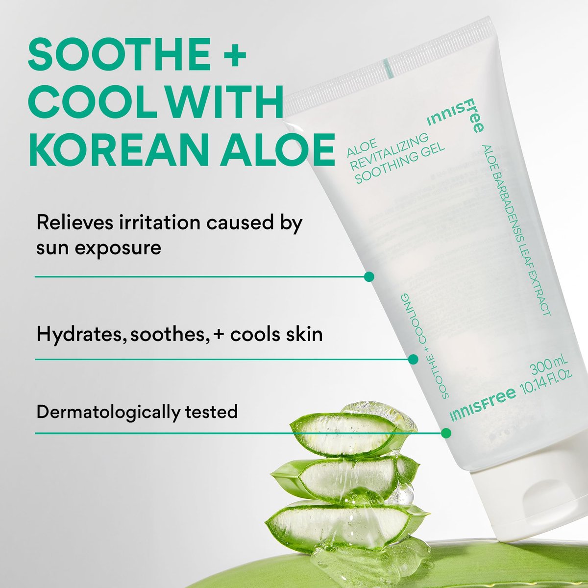innisfree Aloe Vitalizing Soothing Gel Hydrating Face & Body Moisturizer - 10.1 Fl Oz Avelisse