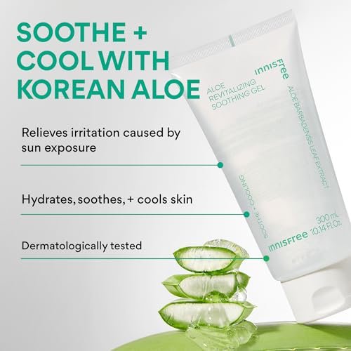 innisfree Aloe Vitalizing Soothing Gel Hydrating Face & Body Moisturizer - 10.1 Fl Oz Avelisse