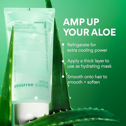 innisfree Aloe Vitalizing Soothing Gel Hydrating Face & Body Moisturizer - 10.1 Fl Oz Avelisse