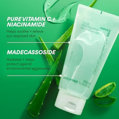 innisfree Aloe Vitalizing Soothing Gel Hydrating Face & Body Moisturizer - 10.1 Fl Oz Avelisse