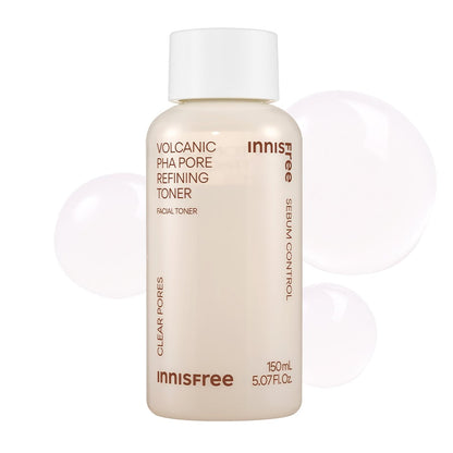 innisfree Volcanic PHA Toner – Korean Exfoliating Face Treatment with AHA & BHA, Refines Texture & Controls Oil (5.07 Fl Oz) Avelisse