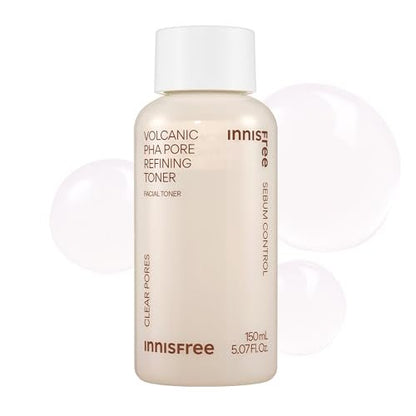 innisfree Volcanic PHA Toner – Korean Exfoliating Face Treatment with AHA & BHA, Refines Texture & Controls Oil (5.07 Fl Oz) Avelisse
