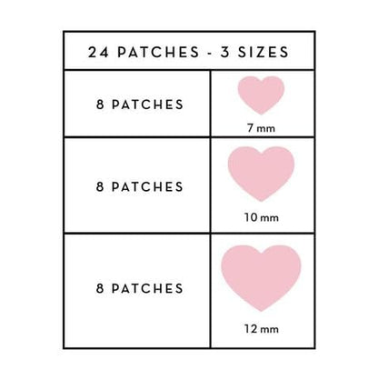 The Crème Shop Heart Shape Clear Skin Hydrocolloid Dark Spot Acne Patches - Infused with Salicylic Acid + Witch Hazel, 72 Patches (3 Sizes)