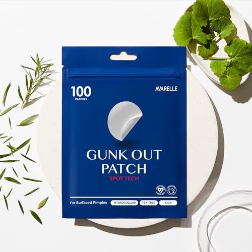AVARELLE Gunk Out Pimple Patches for Face (100 Count) – Blackhead & Pore Extractor Acne Treatment, Hydrocolloid Cystic Acne Patches, FSA HSA Eligible - görsel 16