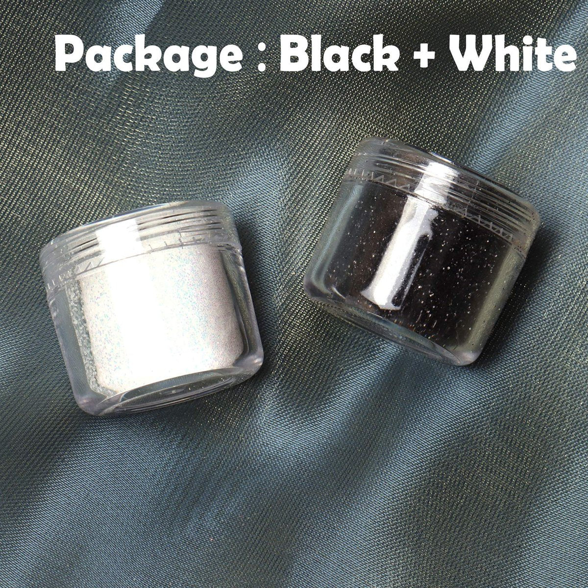 Allstarry 2 Colors Nail Glitter Dust – White & Black Sand Powder for Shining Sugar Effect, Festival DIY Nail Art Decoration - görsel 13