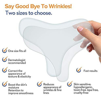 PAPABA 2-Pack Chest Wrinkle Pads – Reusable Silicone Sleep Patches for Décolleté & Chest Anti-Aging, Medical Grade Skin Care