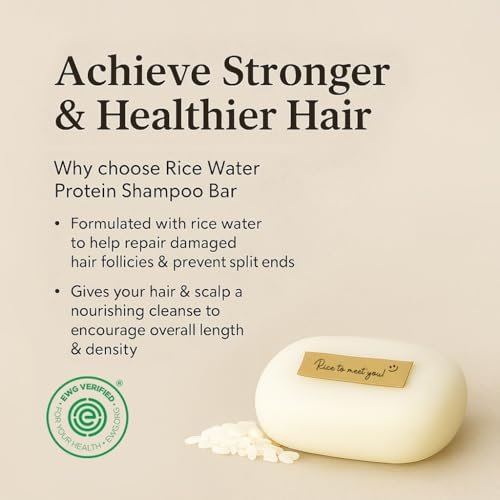 mimosu Hair Growth Shampoo Bar - Fermented Rice Water 2-in-1 Shampoo & Conditioner, Unscented, pH Balanced, Solid Bar for Oily Hair, Korean Hair Care - görsel 3
