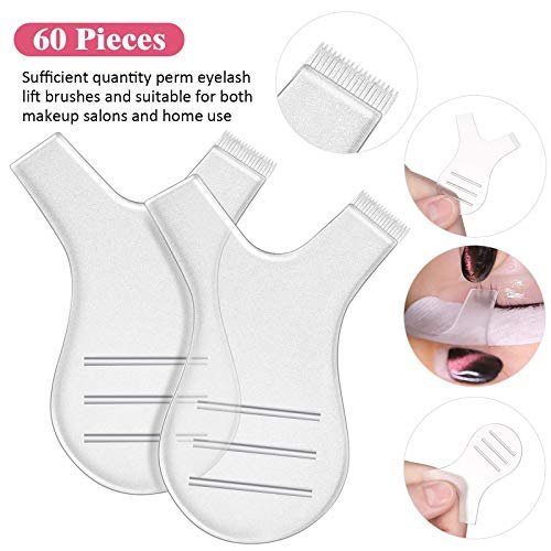 60 Pieces Y Comb Eyelash Lift Brush Eyelash Perming Brush Makeup Beauty Tool Supplies for Lash Grafting Extension - görsel 4