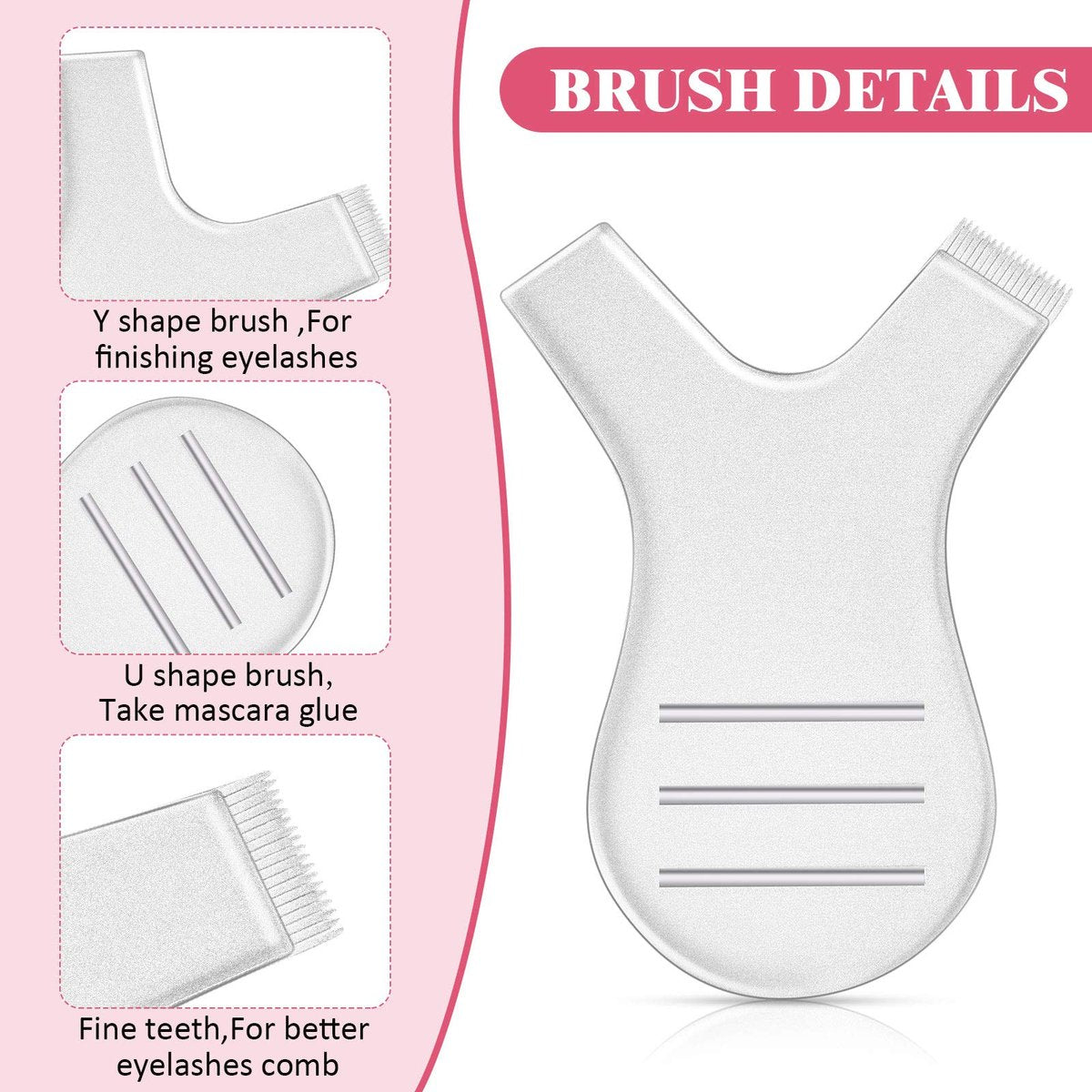 60 Pieces Y Comb Eyelash Lift Brush Eyelash Perming Brush Makeup Beauty Tool Supplies for Lash Grafting Extension - görsel 7