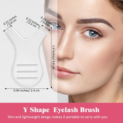 60 Pieces Y Comb Eyelash Lift Brush Eyelash Perming Brush Makeup Beauty Tool Supplies for Lash Grafting Extension