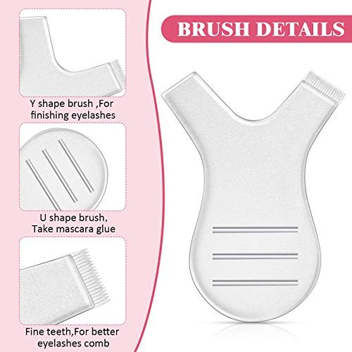 60 Pieces Y Comb Eyelash Lift Brush Eyelash Perming Brush Makeup Beauty Tool Supplies for Lash Grafting Extension - görsel 8