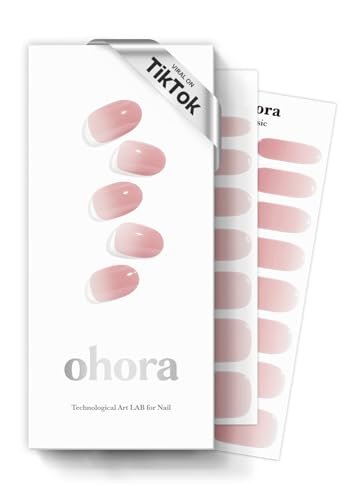 ohora Semi Cured Gel Nail Strips - N Milk Rose Pink Ombre - Salon-Quality Long-Lasting Nail Art, Works with UV/LED Lamps, 30 Count Avelisse