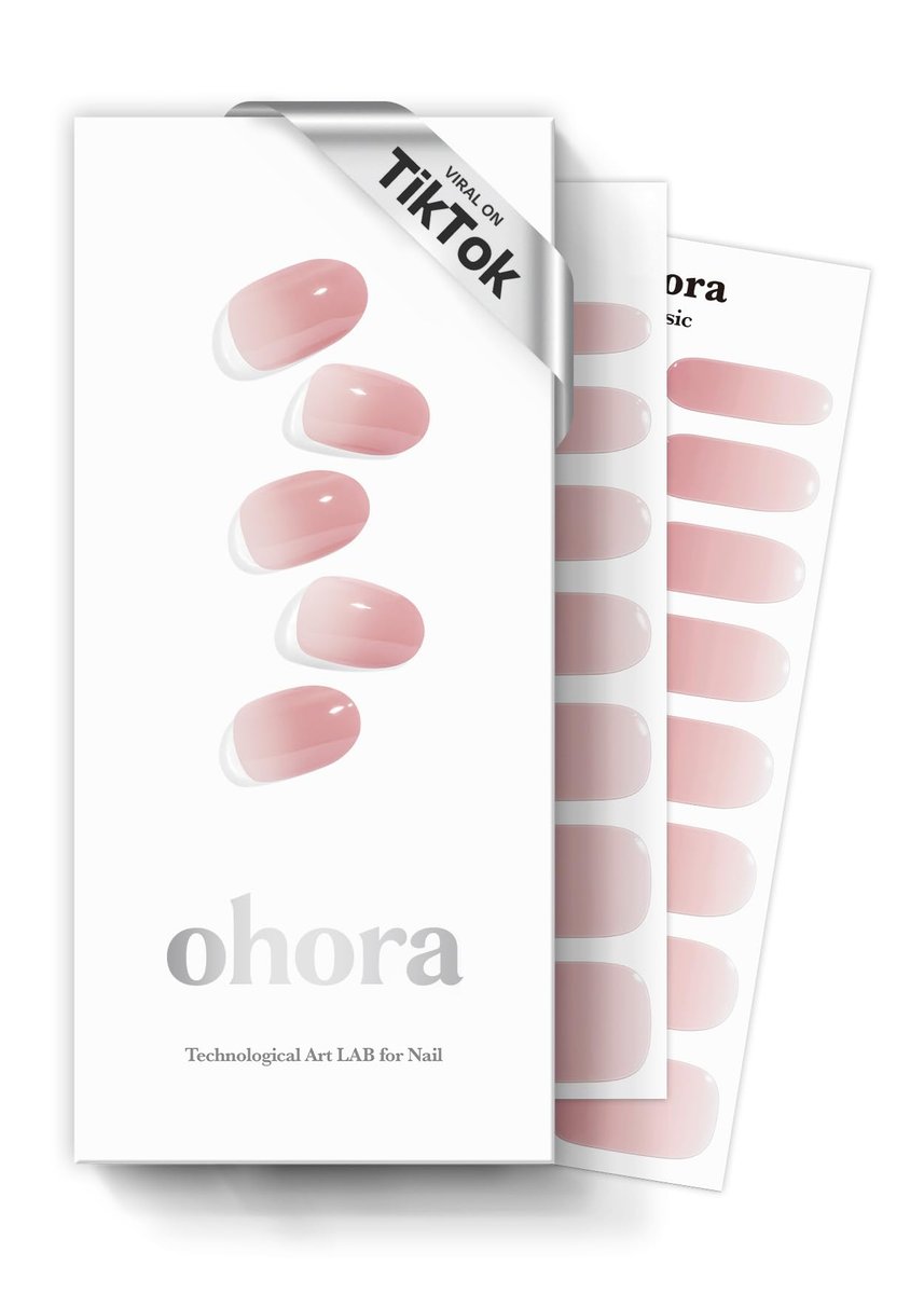 ohora Semi Cured Gel Nail Strips - N Milk Rose Pink Ombre - Salon-Quality Long-Lasting Nail Art, Works with UV/LED Lamps, 30 Count Avelisse